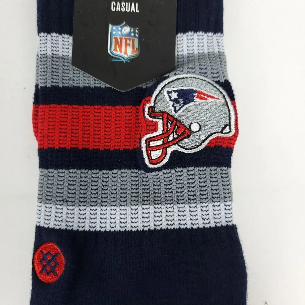 New England Patriots Stance NFL Large Crew‎ Socks Navy Red White Silver NWT